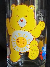 Vintage 1983 Care Bear Pizza Hut Glass FUNSHINE BEAR Yellow picture