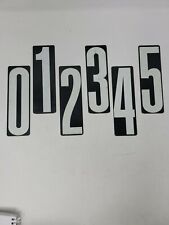 Vtg Metal Double Sided 0-5 Unitype Numbers Hanging Sign Church Gas Station 4.75