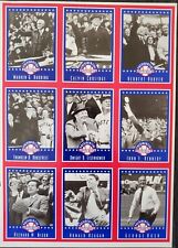 1991 U.S. President 1913-1991 MLB Baseball First Pitch 9 Card Uncut Sheet picture