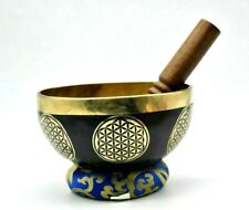 6 inch Flower of life geometry Singing Bowl -Tibetan Mantra Carved Healing Bowls picture