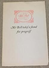 Oscar Lewis / MR BELL TAKES A STAND FOR PROGRESS Signed 1st Edition 1958 picture