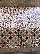 Handmade Finished Picnic Quilt 93 X 83 Patchwork Beautiful Pantograph Queen picture