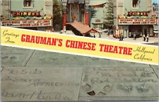 Greetings Grauman's Chinese Theatre, Hollywood California - 1959 Banner Postcard picture