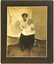Cabinet Card Photo Signed On Back Edna Louis & Baby Antique Vintage 1911 picture