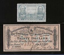 ORIGINAL CIVIL WAR 1864 $30 CONFEDERATE $1000 BOND COUPON / RECEIPT + BONUS picture