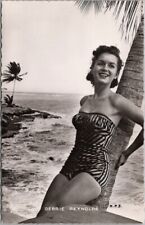 1950s Actress DEBBIE REYNOLDS Real Photo RPPC Postcard Bathing Suit -French Card picture