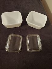 2-Pyrex Vintage Opal Refrigerator Dish, 1950's w/ Glass lid # 501-C picture