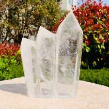 1108g Natural Clear Crystal White Quartz Obelisk Double Point Reiki Healing picture