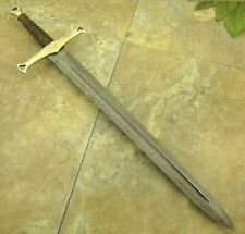 NEW CUSTOM HANDMADE DAMASCUS STEEL 30 INCHES BATTLE SWORD WITH WOOD HANDLE picture