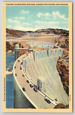 Highway Across Boulder Dam, Nevada And Arizona, Antique, Vintage Postcard picture
