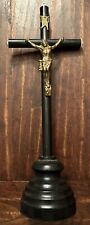 Antique 19th Century Napoleon III French Turned Ebonized Wood Altar Cross; 11x4” picture