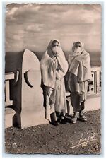1954 Moorish Muslim Burqa Algeria RPPC Photo Posted Vintage Postcard picture
