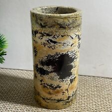 713g Natural Chinese Painting Stone Quartz Crystal Carving Pen holde home decor picture