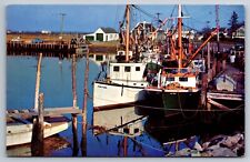 Orleans MA Massachusetts Postcard Rock Harbor Small Cape Cod Harbor Boats Pier picture