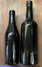 Lot Two Antique Olive  Green Bottles-1 Is A 3-part Mold picture