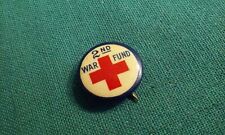 Original Antique WW-1 Red Cross 2nd War Fund Badge Button Pin Pinback Vintage picture