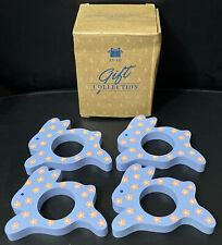 Avon Gift Collection 4 Springtime Easter Bunny Rabbit Napkin Rings Boxed picture