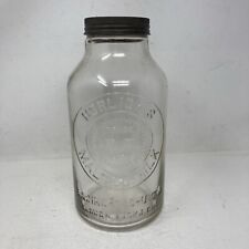 Vintage RARE Size Horlicks Malted Milk Racine Slough Glass Jar Original Lid picture