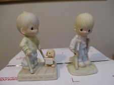 lot E1 Precious Moments figure blessed are they that overcome,he watches over us picture