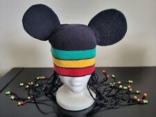 Disneyland Walt Disney World Jamaican Mickey Ears Knitted Hat With Braids picture
