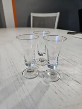 Set of 3 Jagermeister Footed Clear Shot Glasses 3 1/2