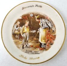 Lake Louise Souvenir Nut Plate Oliver Twist Ceramic Gold Rimmed Small Vintage picture