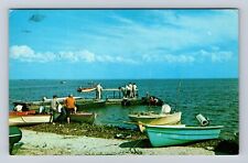 Lake Okeechobee FL-Florida, Boating on the Lake, Antique Vintage c1972 Postcard picture
