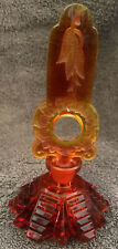 RARE J. Pesnicak Czech Glowing Red/Orange Uranium Deco Perfume Bottle  picture