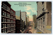 1913 Liberty Avenue Looking East From Wabash Station Pittsburgh PA Postcard picture