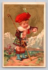 R J Gilchrist Dry Goods Child Tartan Old Stand Winter Street Boston  PV57 picture