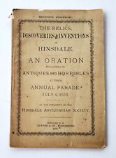 Rare July 4, 1878 Booklet Antiques & Horribles Oration Hinsdale New Hampshire picture