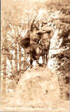 Real Photo Postcard Statue Monument Coming of the White Man in Portland, Oregon picture