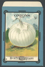 *Original* BURTS SEED 5 Cent Packet ONIONS WHITE Vegetable 1910's *RARE* picture