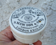 Antique ca 1900 Maw's 3-generational Family Co., LONDON Tooth Paste jar pot lid picture