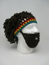 Bob Marley Reggae Style Cosplay Crochet Rasta Hat with Beard Jamaica picture