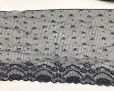 Vintage Lace Trim Black Scalloped Border 9.5