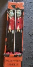 Halloween Taper Candle 10” Tall Set Lot Of 2 Frankenstein New picture