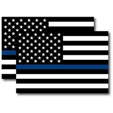 Magnet Me Up Thin Blue Line American Flag 4x6-Heavy Duty for Car Truck SUV 2 PK picture