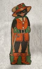 Vintage 1930s Beistle Embossed Halloween Die Cut Pirate Owl Peg Leg 17 1/4” Tall picture