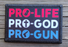 Pro Life God Gun Morale Patch Hook & Loop Religious Army Custom Tactical 2A Gear picture