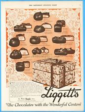1919 Rexall Drug Stores Liggett's Chocolate Vintage Print Ad Candy Box picture