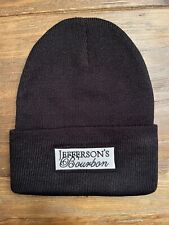 Jefferson’s Bourbon Black Winter Hat | Beanie | Stylish | White Patch Black Text picture