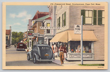 Postcard Provincetown, Cape Cod, Massachusetts Commercial St. Linen A379 picture