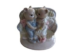 Ceramic Bears On Couch Snuggling Figurine picture