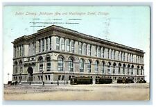 1910 Public Library in Washington St. Chicago IL Posted Antique Postcard picture