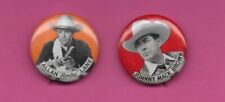 1950s LOT OF 2 Cowboys Western Pins Rocky Lane voiced Mr Ed Johnny Mack Brown picture