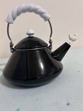 Vintage Lincoware Lady Bird Black Enamel Whistling Teapot picture