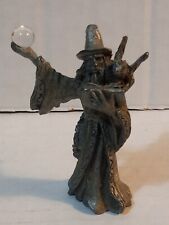 Vtg Sunglo Denicolo Pewter 2 5/8 In Wizard With Crystal Ball And Spell Book picture