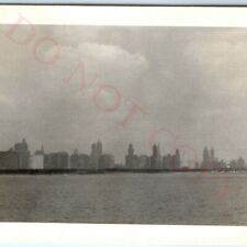 c1940s Chicago IL Downtown Skyline Lake Michigan Shore Real Photo Buildings C9 picture