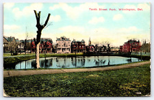 Original Old Antique Vintage Outdoor Postcard Tenth Street Park Wilmington, DE picture